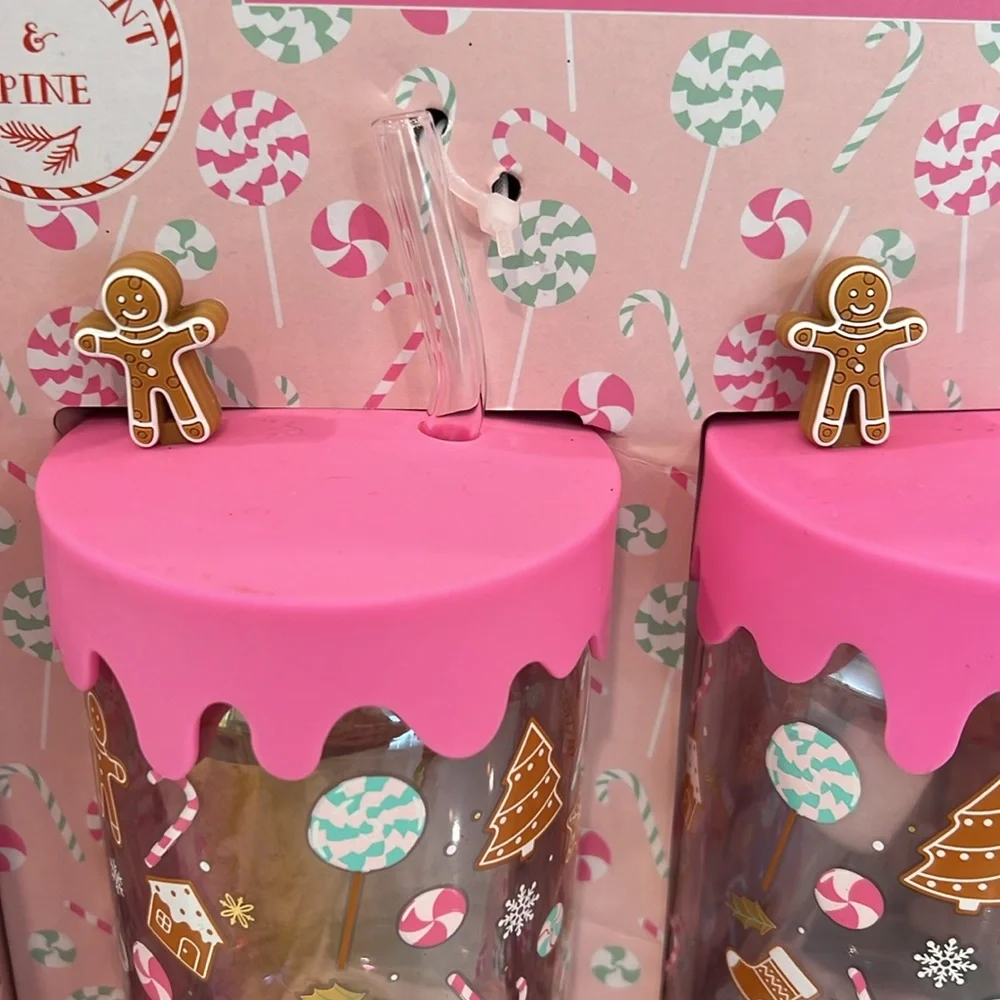 🫚Cute💕 Gingerbread glass set